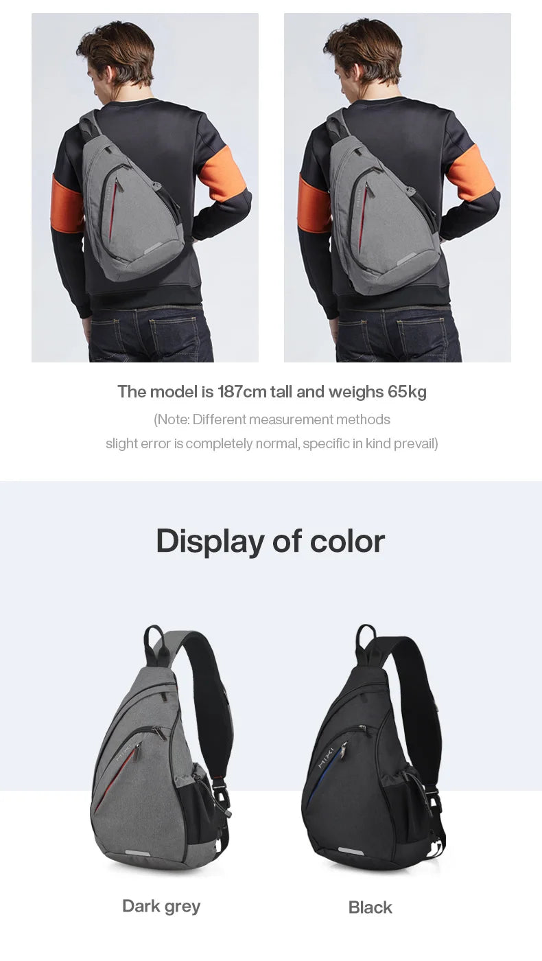 Men One Shoulder Backpack Women Sling Bag Crossbody USB Boys Cycling Sports Travel Versatile Fashion Bag Student School