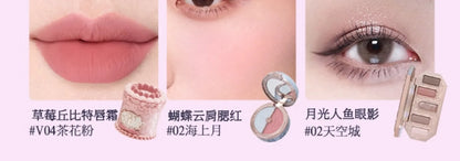 Gift Box Makeup Set Little Angel Full Box Lip Glaze Blusher Shell Jewelry Flower Know Birthday Gift Kit