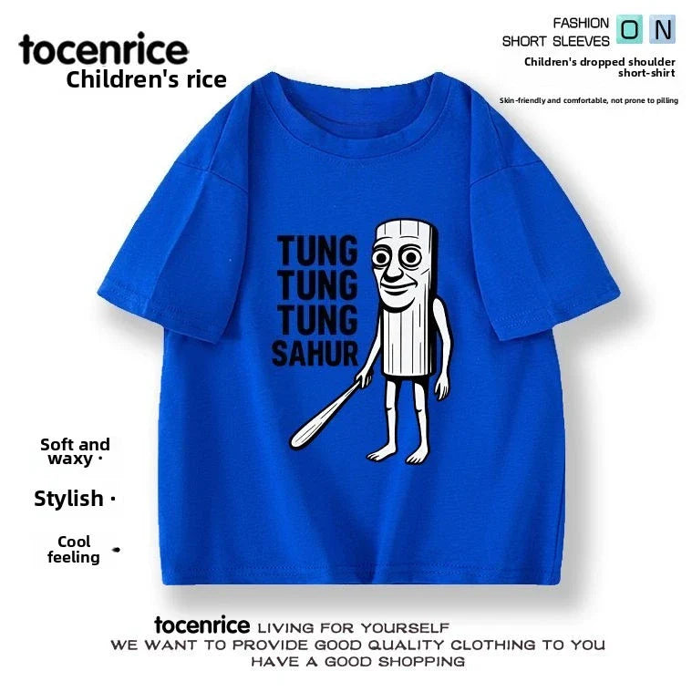 Children's Summer High Quality Cotton Short Sleeve Parent-Child Clothing Trend T-Shirt