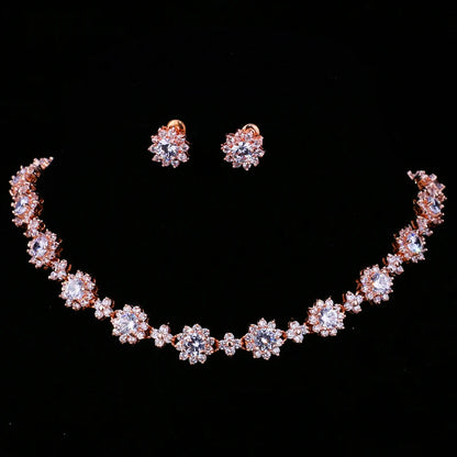 Classic Hot Sale 5 Colors Options High Quality Round Zirconia Jewelry Sets for Elegant Women Wedding Dress Accessories