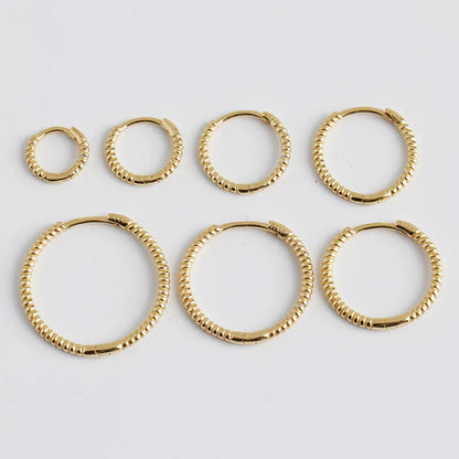 925 Sterling Silver Fashion Piercing Charm Twist Huggies Hoop Earrings for Women Rock Gothic Unisex Jewelry Ear Buckles