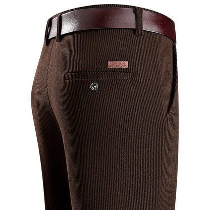 Men's Corduroy Pants Classic Casual Pants Straight Leg Regular Fit Streetwear Commuting with 5 Pockets