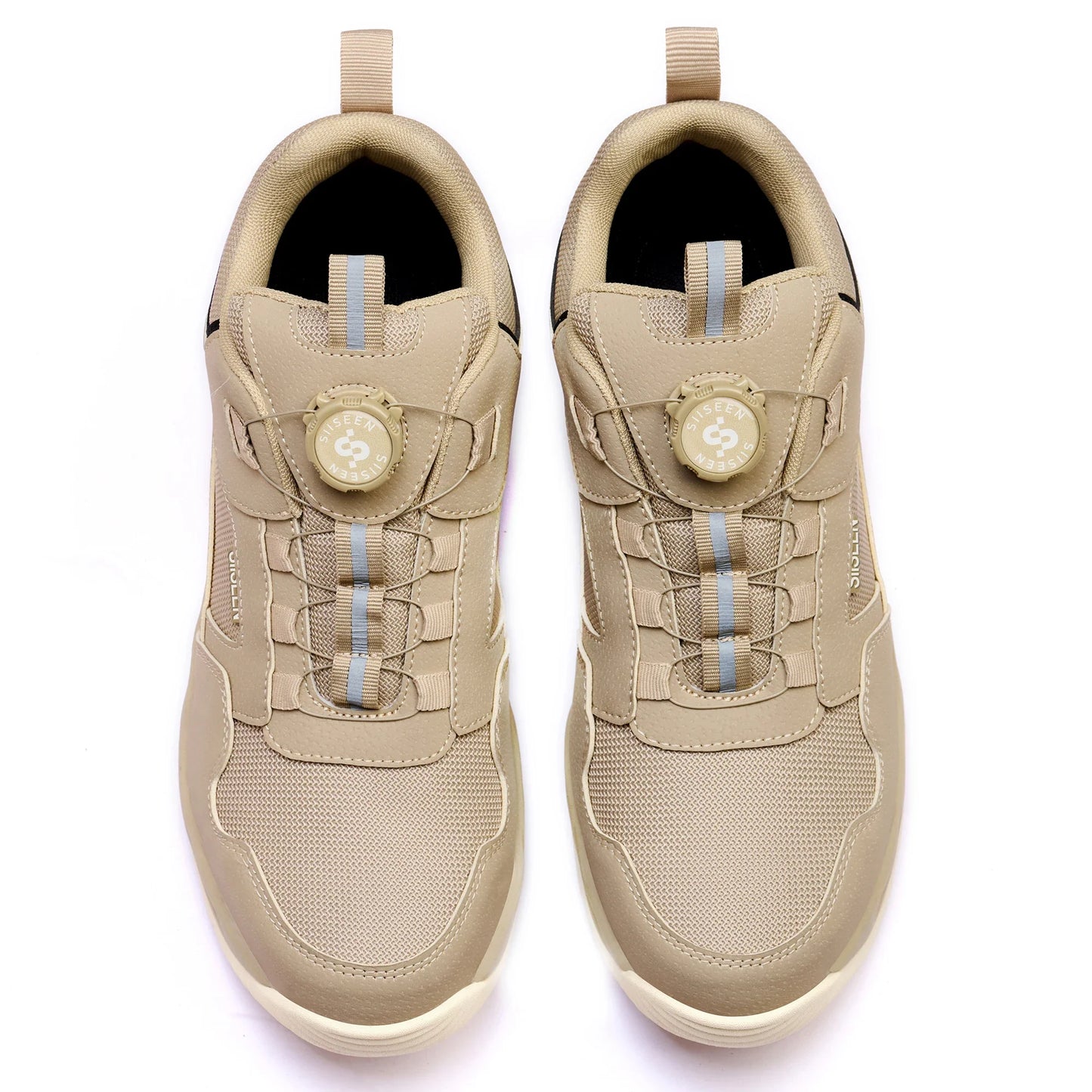 Men's Safety Shoes Steel Toe Anti- Crush Kevlar Rubber Non- Slip Bottom Fashion Button Style Work Shoes