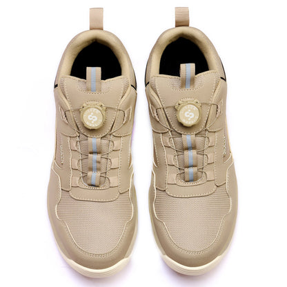 Men's Safety Shoes Steel Toe Anti- Crush Kevlar Rubber Non- Slip Bottom Fashion Button Style Work Shoes