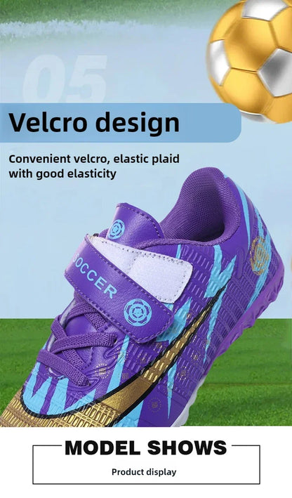 New Child's Football Shoes Society Professional Original Child's Society Cleats Kid Sneakers Indoor Soccer Trainers Youth Sports
