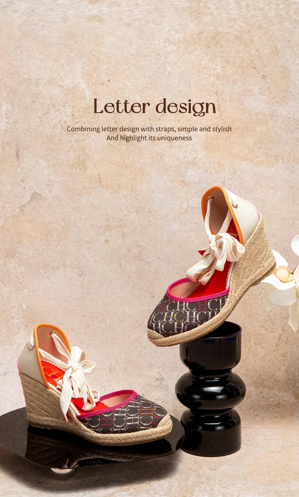 Women's Shoes CARACAS CANVAS WEDGES Luxury Brand Heeled Sandals Straw Fabric Casual shoeses