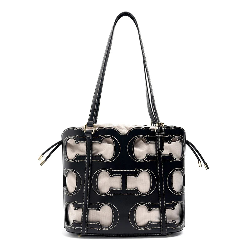 High-end Brand Women's Handbag Fashion Hollow 2025 New Large Capacity Simple Shoulder Bag