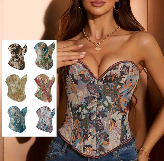 Corset bone suit steel frame sexy palace corset tight fitting straps gathered around the waist multi colored vest retro shap