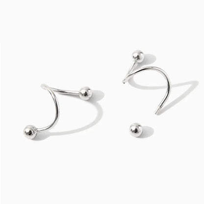 Genuine 925 Sterling Silver Fashion Jewelry New Spiral Heart Star Stud Earrings For Women XY0247
