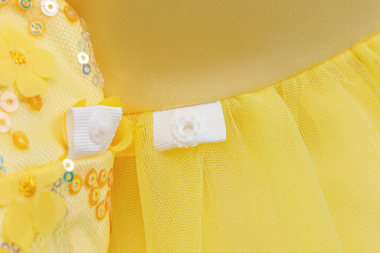 Girls Summer Yellow Sequin Wedding Dresses Wedding Dresses Tulle Carnival Outfits Girls Birthday Party Dresses Girls Ceremony Ou