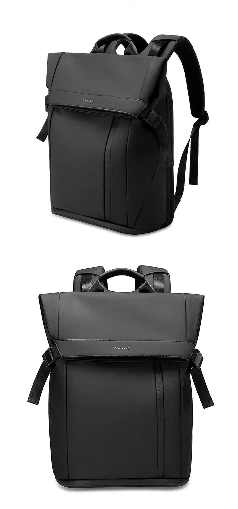 Men Fashion Backpack 15.6 inch Multifunctional Waterproof Backpack Daily Travel Bag Casual School Rucksack with Buckle