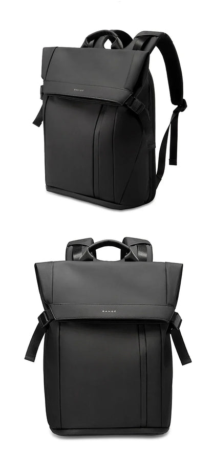 Men Fashion Backpack 15.6 inch Multifunctional Waterproof Backpack Daily Travel Bag Casual School Rucksack with Buckle