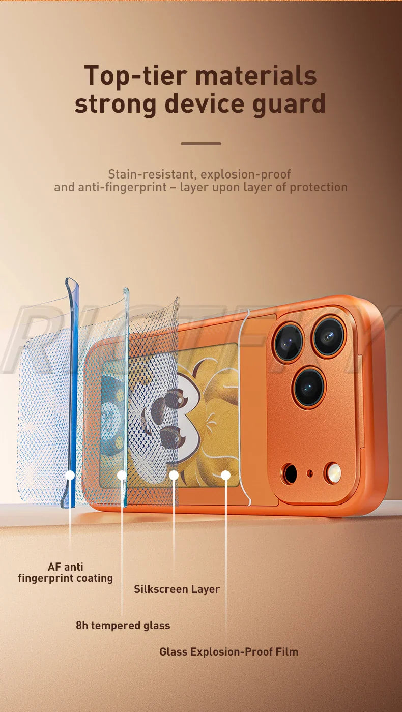For IPhone 17 Pro Max 17Pro 17 E-ink Mobile Phone Cases Screen Image Ai NFC technology Transmission DIY No Battery Tech Cover