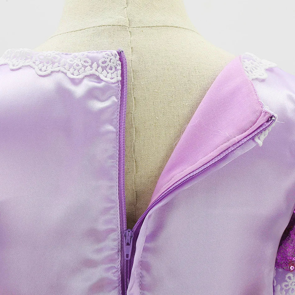 Girls Rapunzel Dress Kids Tangled Disguise Carnival Girl Princess Costume Birthday Party Gown Outfit Clothes 2-10 Years