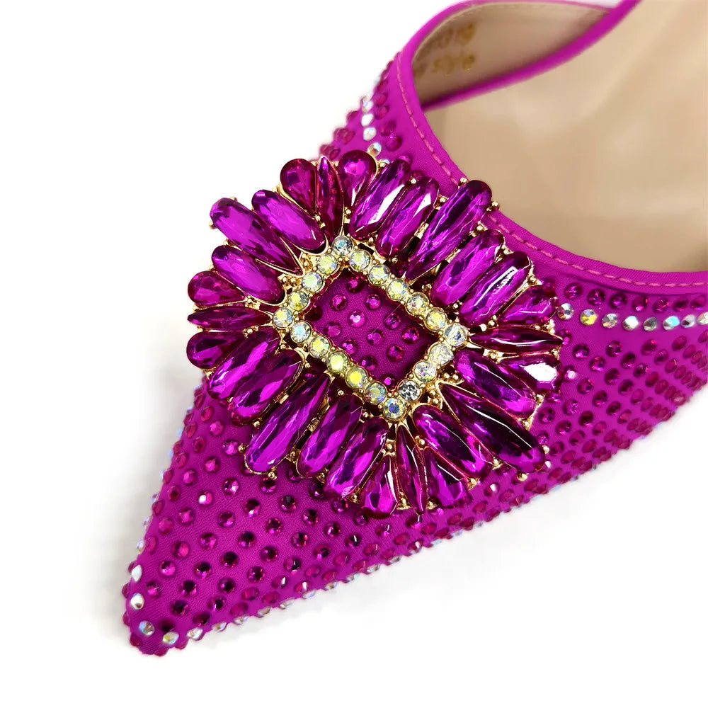 African Style Women's Shoes Mixed With BlackGold High Heels Pointed At The Dinner Party Nigerian Women's Shoes
