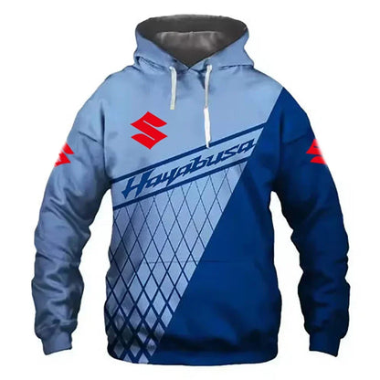 Moletom masculino, moda urbana, casual, esportivo, com estampa 3D, moda outdoor, roupas de corrida de rua de motocicleta Suzuki Enduro