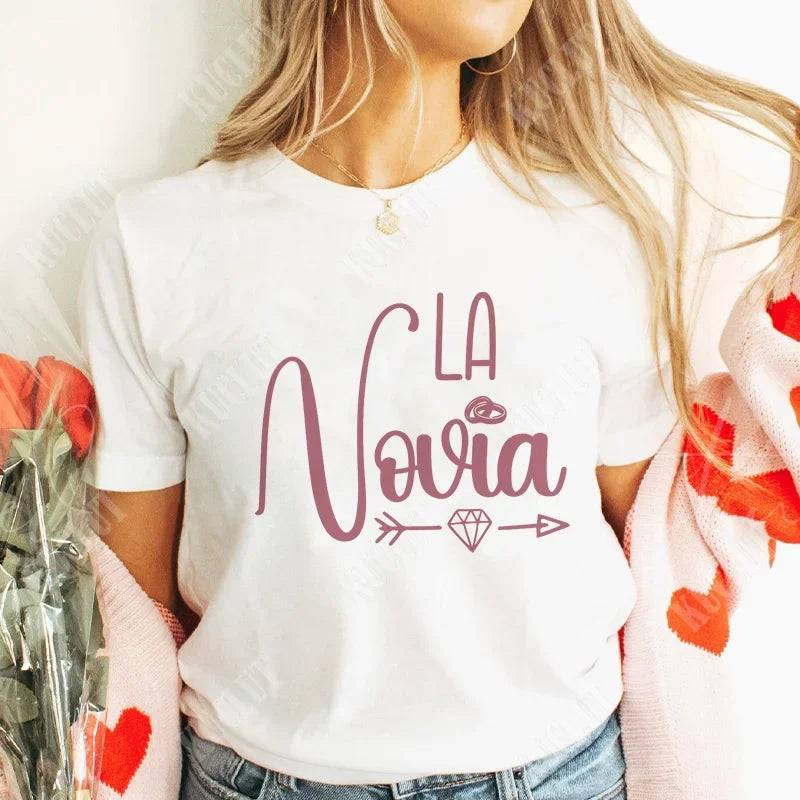 Spanish Girls Bachelorette Hen Party Tshirt Team Bride Squad Tops Women Single Farewell T-Shirt Bridal Shower Wedding Party Tees