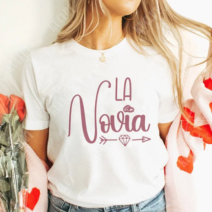 Spanish Girls Bachelorette Hen Party Tshirt Team Bride Squad Tops Women Single Farewell T-Shirt Bridal Shower Wedding Party Tees