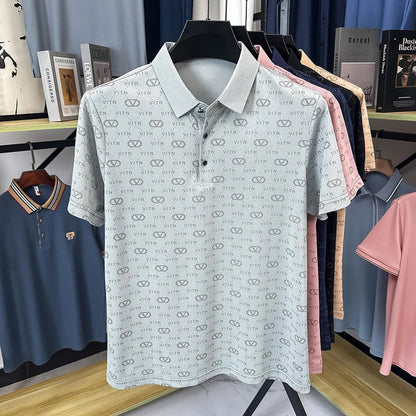 Fashion brand men's short sleeve polo shirt summer new item original printing custom design youth comfortable top casual T-shirt