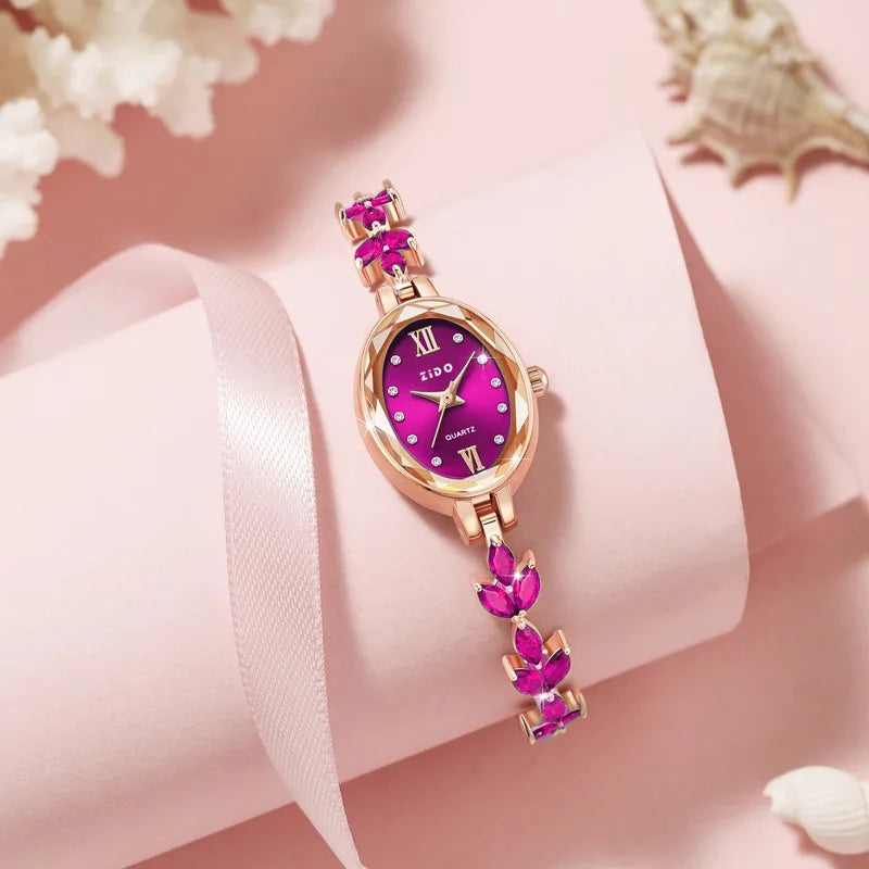 V22 Women's Watches Light Luxury Diamond Inlaid Female Watch Waterproof Oval Ladies Fashion Quartz Bracelet Wristwatch