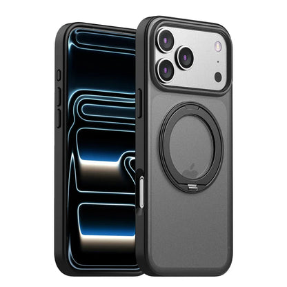 360° Rotating Magnetic Ring Stand Case for MagSafe for iPhone 17 Pro Max 17 Air Matte Transparent Shockproof Phone Cover