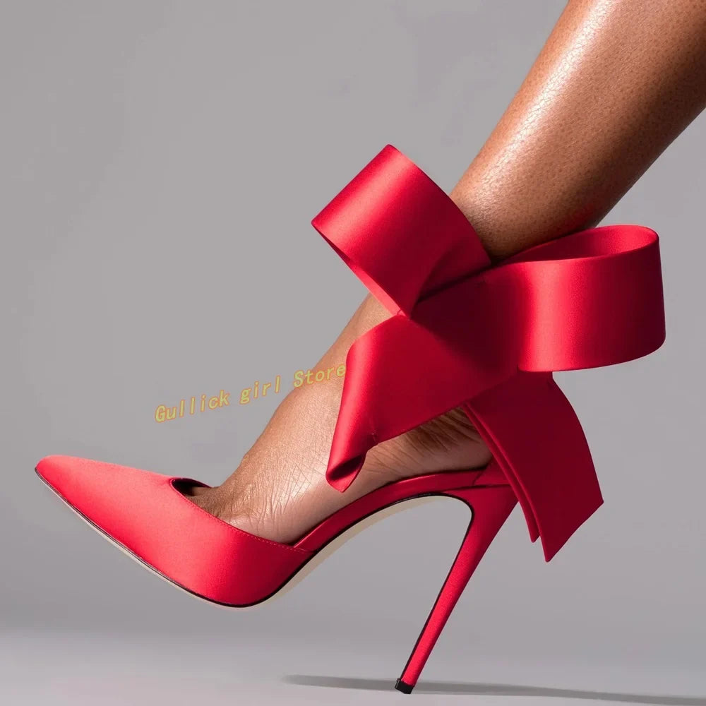 Air Mesh Red Polka Dot Pumps Ankle Buckle Strap Sexy Pointed Toe Fashion 2024 Spring Women Dress Shoes