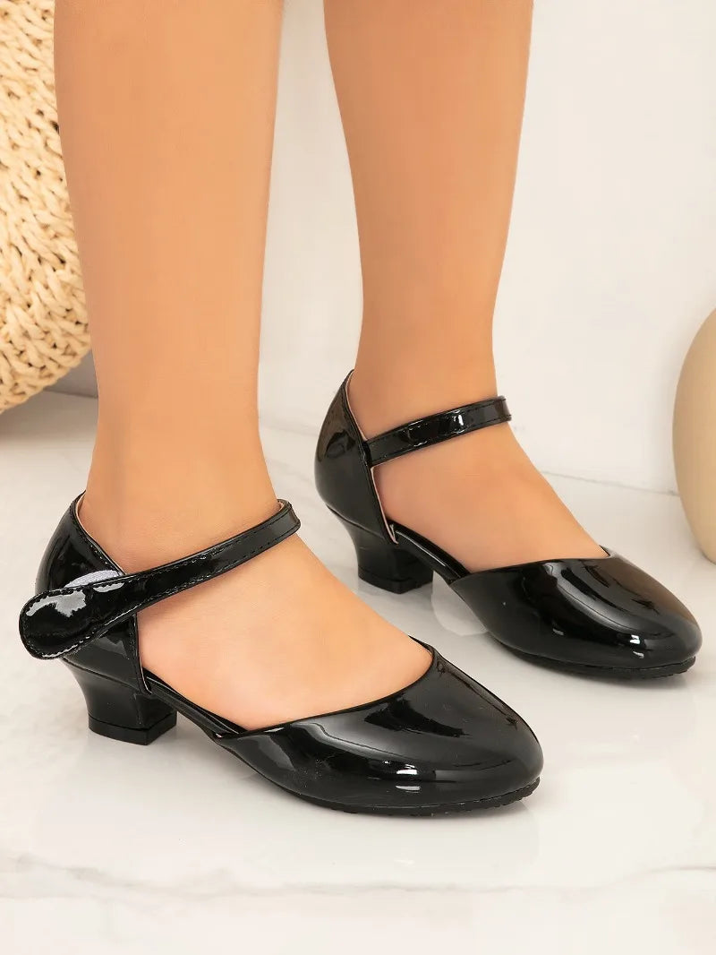 New Elegant Kids High Heels Fashion Stage Performance Princess Shoes for Girls Sweet Versatile Children Fashion Causal Sandals