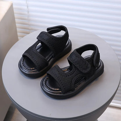 Summer Boy Casual Lightweight Cloth Vamp Beach Shoes Student Outdoor Girls Sandals Breathable Daily Platform Flat Sandals I05073