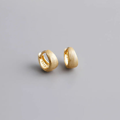 925 Sterling Silver Simple Wide Huggies Gothic Hoop Earrings for Women European Unisex Piercing Rock Jewelry Ear Buckles