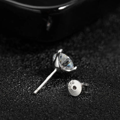 D VVS1 Round Moissanite Earring 3 Prongs Setting Classic Trendy Women Man Fine Jewelry GRA Certified 925 Sliver Earring