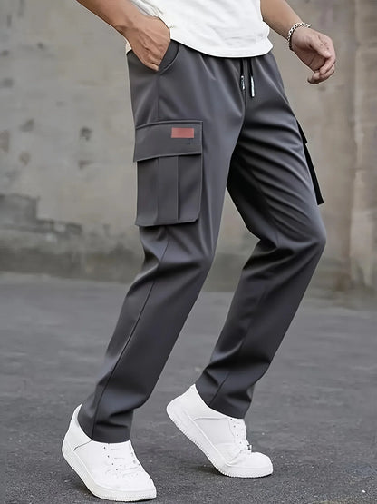 American style high street multi pocket workwear pants for men's new trendy loose straight leg versatile casual long pants