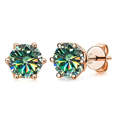 0.5ct-1ct D Color Certified Moissanite Stud Earrings Lab Created Diamond 925 Sterling Silver Gold Plated Wedding Jewelry