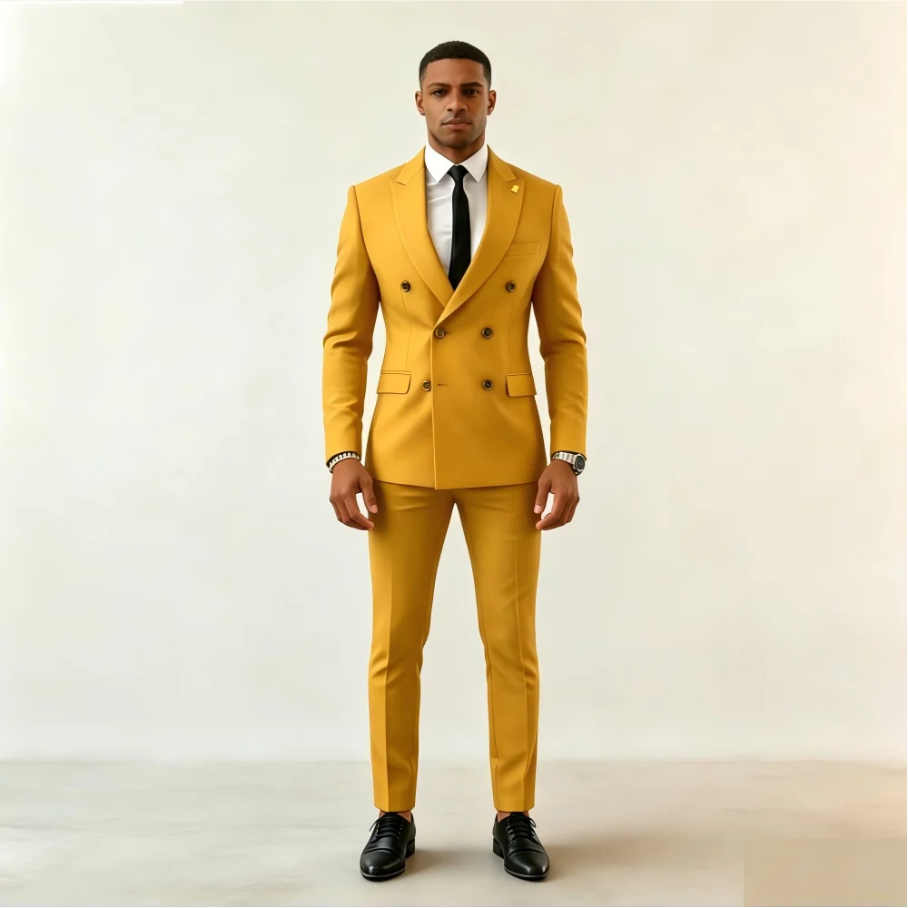 High Quality Slim Fit Men's Tuxedo Two-Piece Suit Smart Casual Wedding Business Wear
