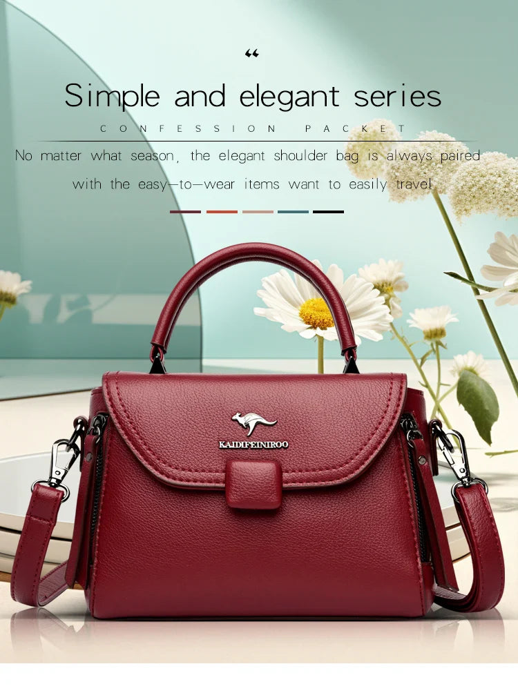 Authentic High Quality Soft Leather Luxury New Designer Fashion Casual Women's Shoulder Bag Handbag Crossbody Bags for Women2024