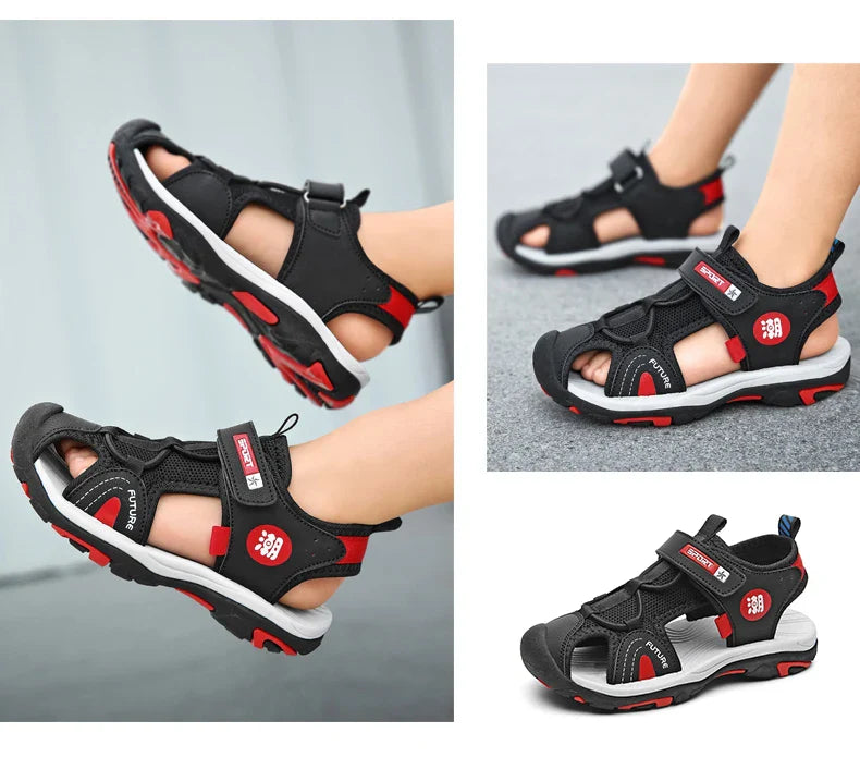 Kids Sports Sandals Breathable Mesh Lightweight Non-Slip Comfortable Outdoor Summer Shoes for Boys and Girls Quick-Dry Design