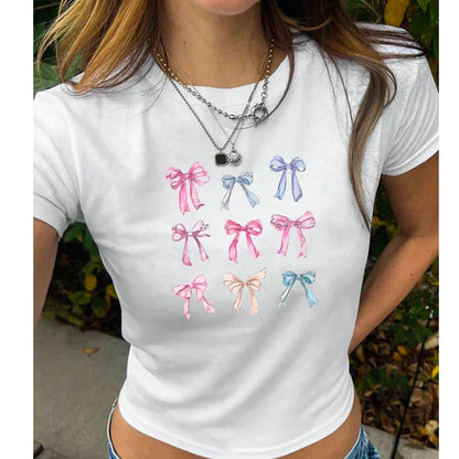 PORTUGAL Cute 2000s Aesthetics Letter Print Blue Baby Tees Y2K Streetwear O-neck Short Sleeve Crop Tops Women Fashion 2023 Slim