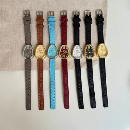 Luxury Brand Women Snake Dial Watch Ladies Fashion Red Leather Strap Quartz Wristwatch Female Gift Dropshipping Clock Relogio