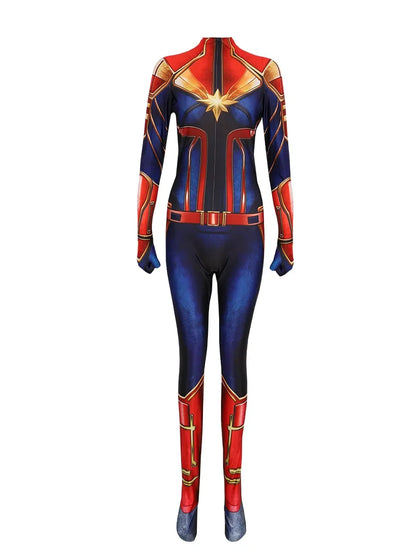 Movie Captain Cosplay Costume Women Superhero Cos Stage Jumpsuit Halloween Carnival Role Play Party Zentai Kids Adult