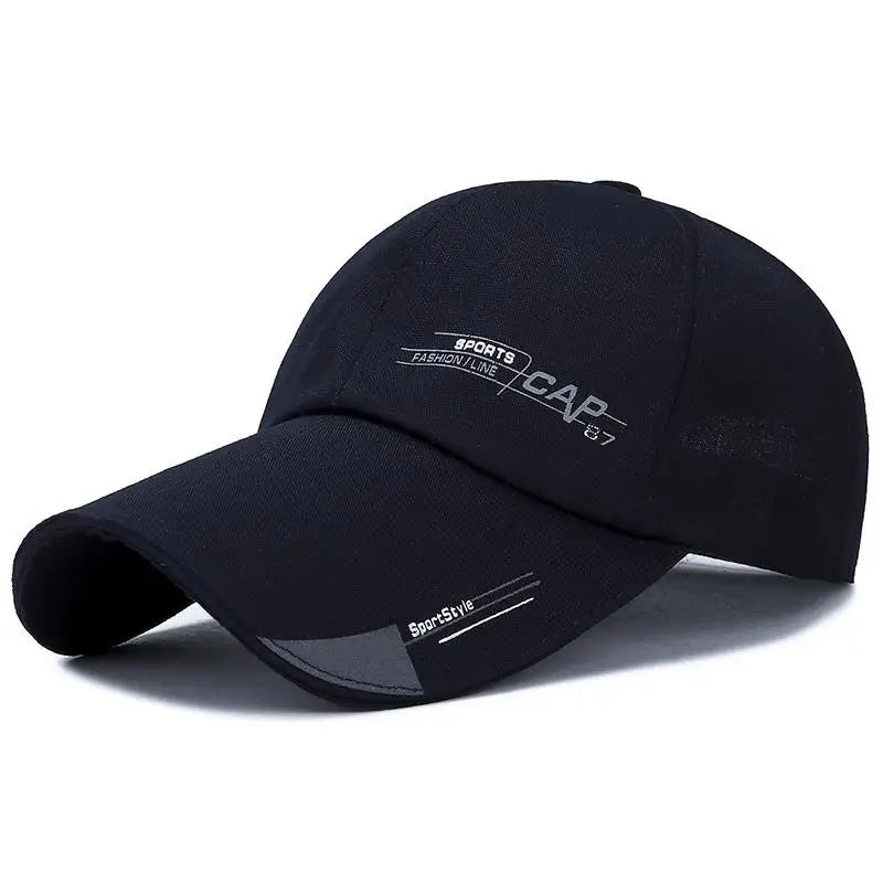 2024 Fashion Line Baseball Cap For Men Sports Cap Hat Fish Outdoor Long Visor Brim Shade Snapback Sun Hat Women's Summer Hat