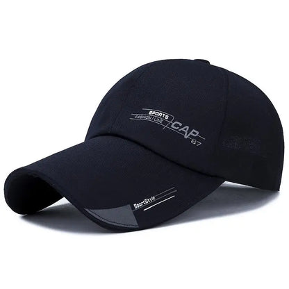 2024 Fashion Line Baseball Cap For Men Sports Cap Hat Fish Outdoor Long Visor Brim Shade Snapback Sun Hat Women's Summer Hat