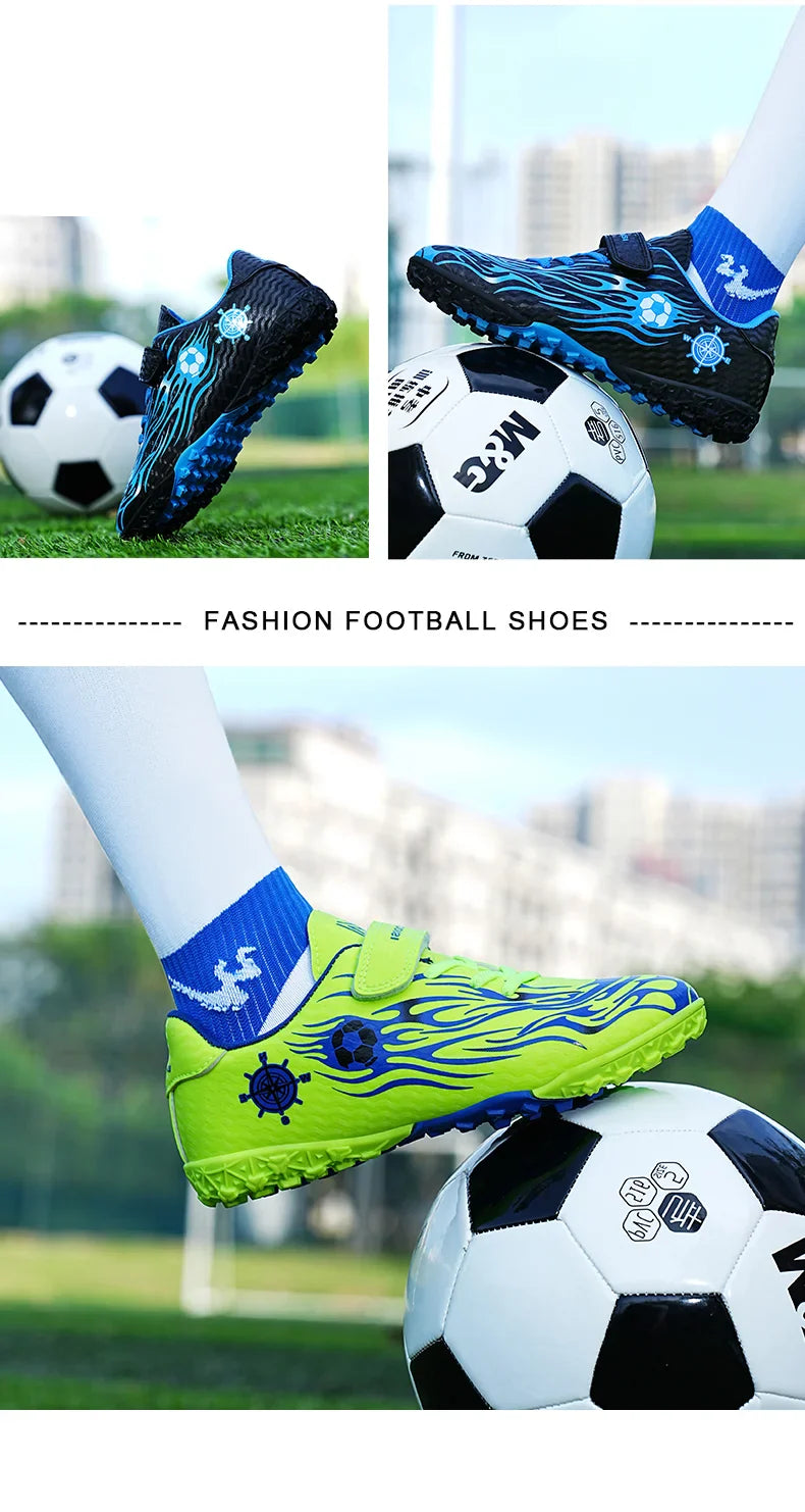 Children Soccer Shoes Kids Football Boots Cleats Boys Lightweight Training Boots Youth Outdoor Futsal Shoes Non-slip Sneakers