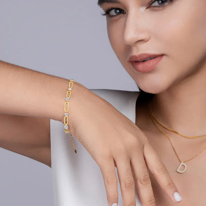 4mm Moissanite Bracelet For Women 18K Gold Plated 925 Silver D Color Lab Created Diamond Bracelet Anniversary Gift
