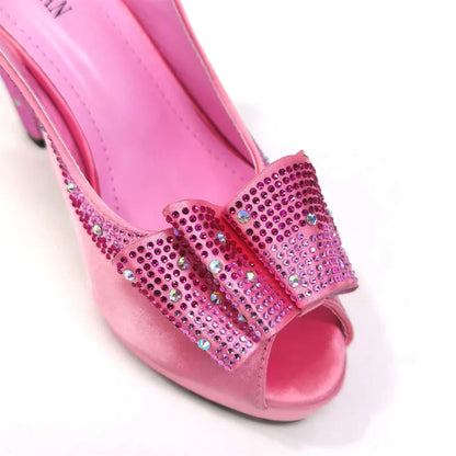 Shoes Matching Bag With Applique Mature African Ladies Super High Heels Sandals for Party Fashionable Italian Women
