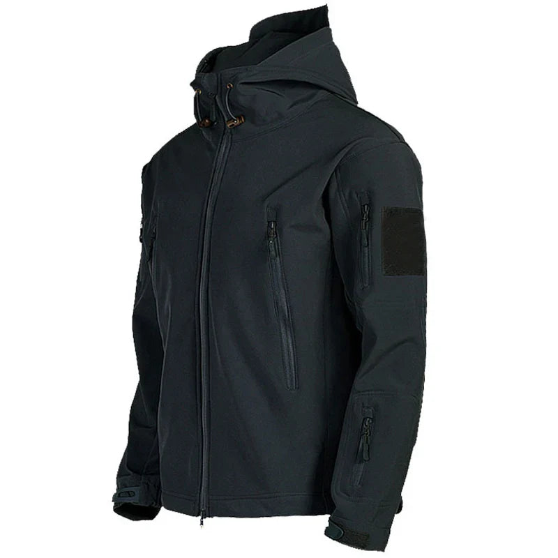 Jaquetas Militares Masculinas Soft Shell Shark Skin Táticas Corta-vento Impermeáveis Jaquetas Masculinas de Combate Casacos Bomber Masculinos com Capuz