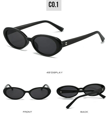 Retro Vintage Oval Sunglasses Woman 2024 Brand Designer Round Sun Glasses Men UV400 Punk Style Luxury Eyewear Female Oculus