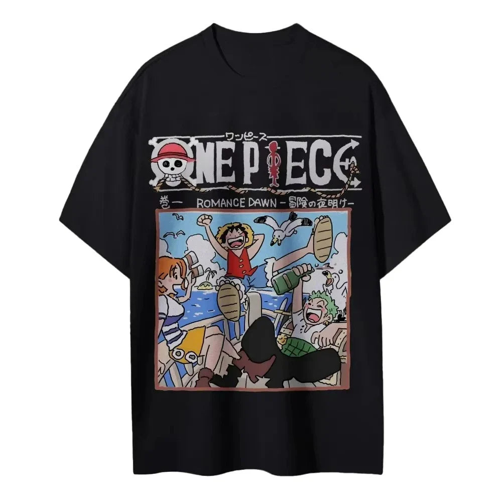 Anime Peripheral Men's T Shirts Y2k Clothes Oversized Cotton Women's Short Sleeve Graphic Tee Top Harajuku