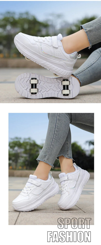 Roller Skate Shoes Kids Autumn 2024 Children Fashion Casual Sports Toy Birthday Gift Games Boys 4 Wheels Sneakers Girls