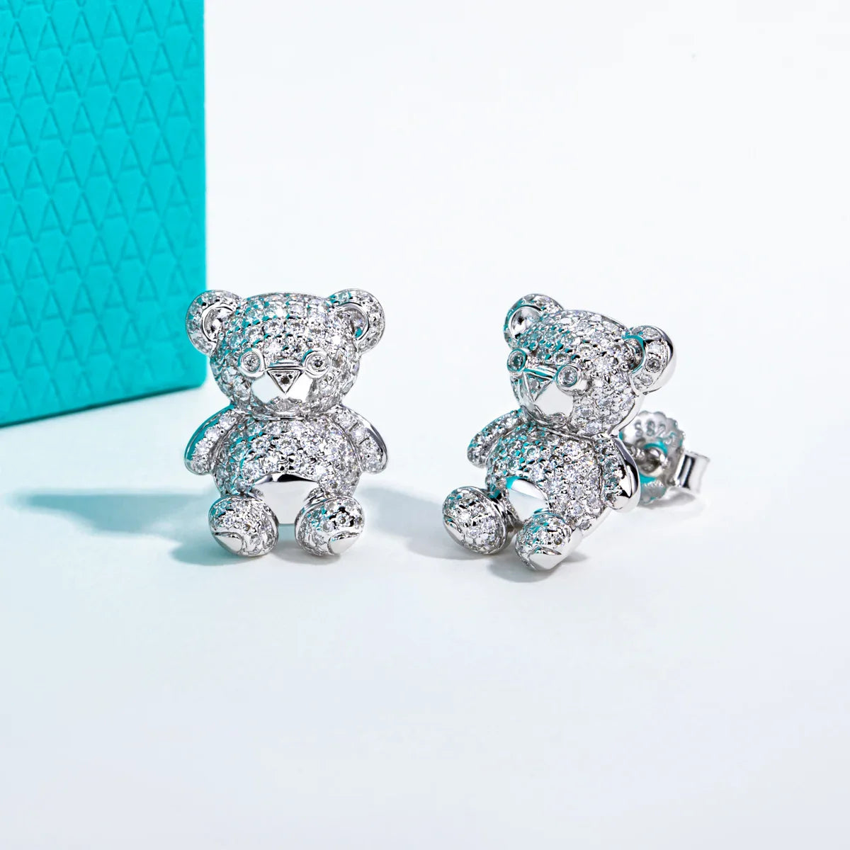 Moissanites Bear Earrings 925 Sterling Silver D Color VVS1 Moissanite Stud Earrings for Woman Jewelry Wholesale