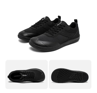Wide Toe Shoes Mens Womens Minimalist Mesh Artificial Leather Sneakers Lace Up Lightweight Breathable Walking Shoes