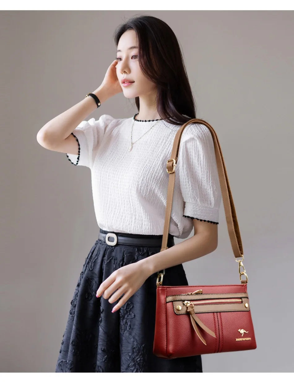 High Quality Leather Purses and Handbag Women Bag Luxury Designer Shoulder Crossbody Sac Ladies Casuial Messenger Tote Bag 2024